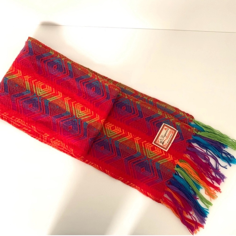Vibrant Multicolor Fringe Alpaca Scarf - Picture 2 of 10